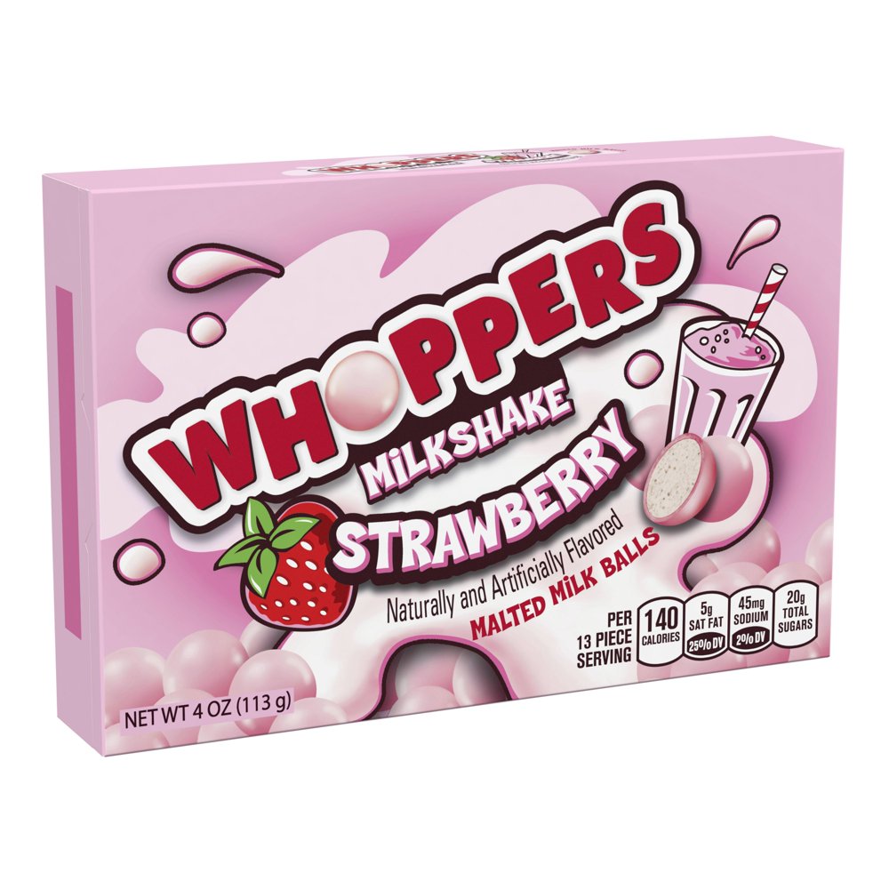 Whoppers Strawberry Milkshake Malted Milk Balls, 4 Oz.