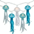 thumbnail image 2 of Northlight Jellyfish Patio Light Set - Blue and White - 6' White Wire - 10ct, 2 of 5