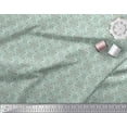thumbnail image 2 of Soimoi Green Cotton Duck Fabric Filigree Damask Decor Fabric Printed Yard 56 Inch Wide, 2 of 3