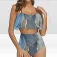 thumbnail image 1 of Pisexur Tankini Swimsuits for Women Tummy Control Two Piece Bathing Suits Ruffled Flounce Tankini Top with High Waisted Bottom Bikini Set, 1 of 6