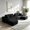 Black, variant on AUU 150" Oversized Corduroy L-Shape Sectional Sofa with Deep Cloud Seats, Cup Holders & USB Charging Ports – Modular Couch for Large Living Rooms