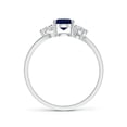 thumbnail image 2 of Angara Natural 0.85 Ct. Blue Sapphire with Diamond Classic Ring in 14K White Gold for Women (Ring Size: 11.5), 2 of 8