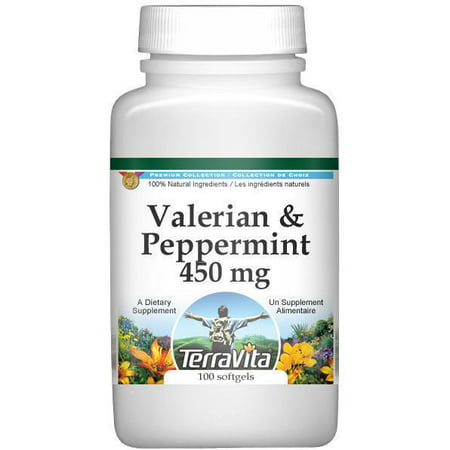Combinaison de valériane et de menthe poivrée - 450 mg (100 capsules, ZIN: 513452)
