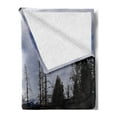 thumbnail image 2 of Yellowstone Soft Flannel Fleece Blanket, Moody Cloudy Sky over Hot Steamy Spring and Mountain in Yellowstone Scenery, Cozy Plush for Indoor and Outdoor Use, 50" x 70", Orange Brown, by Ambesonne, 2 of 5