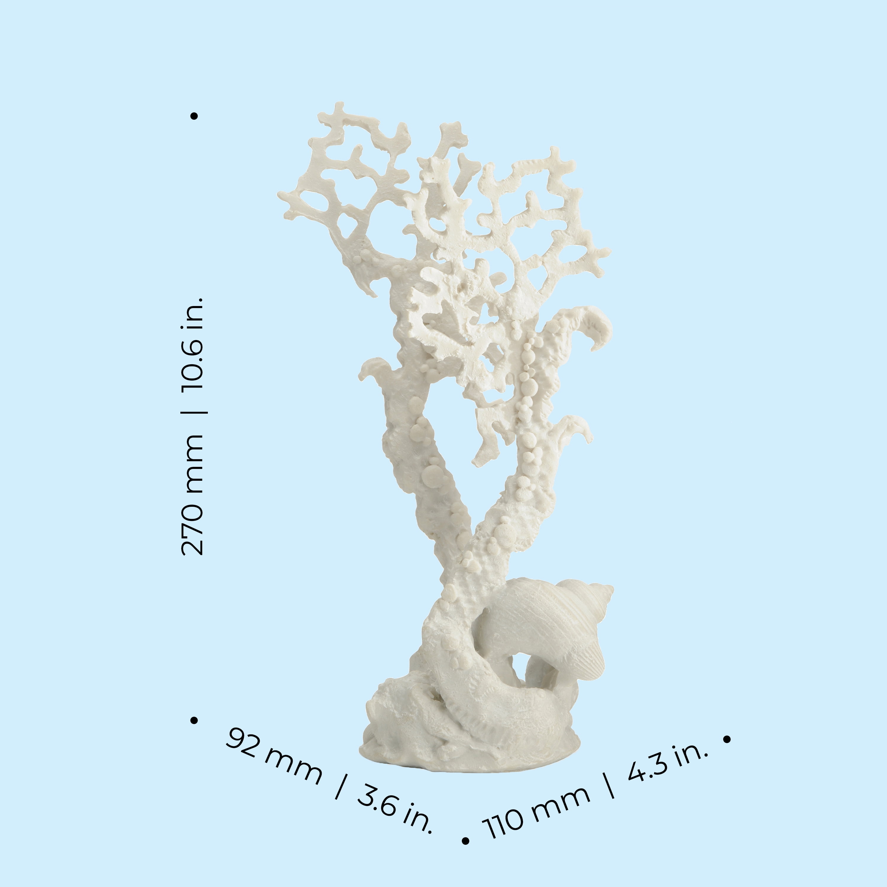biOrb Medium White Fan Coral Sculpture - Aquarium Decor