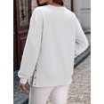 thumbnail image 4 of Female Oversized Sweatshirts Long Sleeve Hoodies Shirts Fall Side Slit Pullover Top Teen Outfits White XXL, 4 of 10