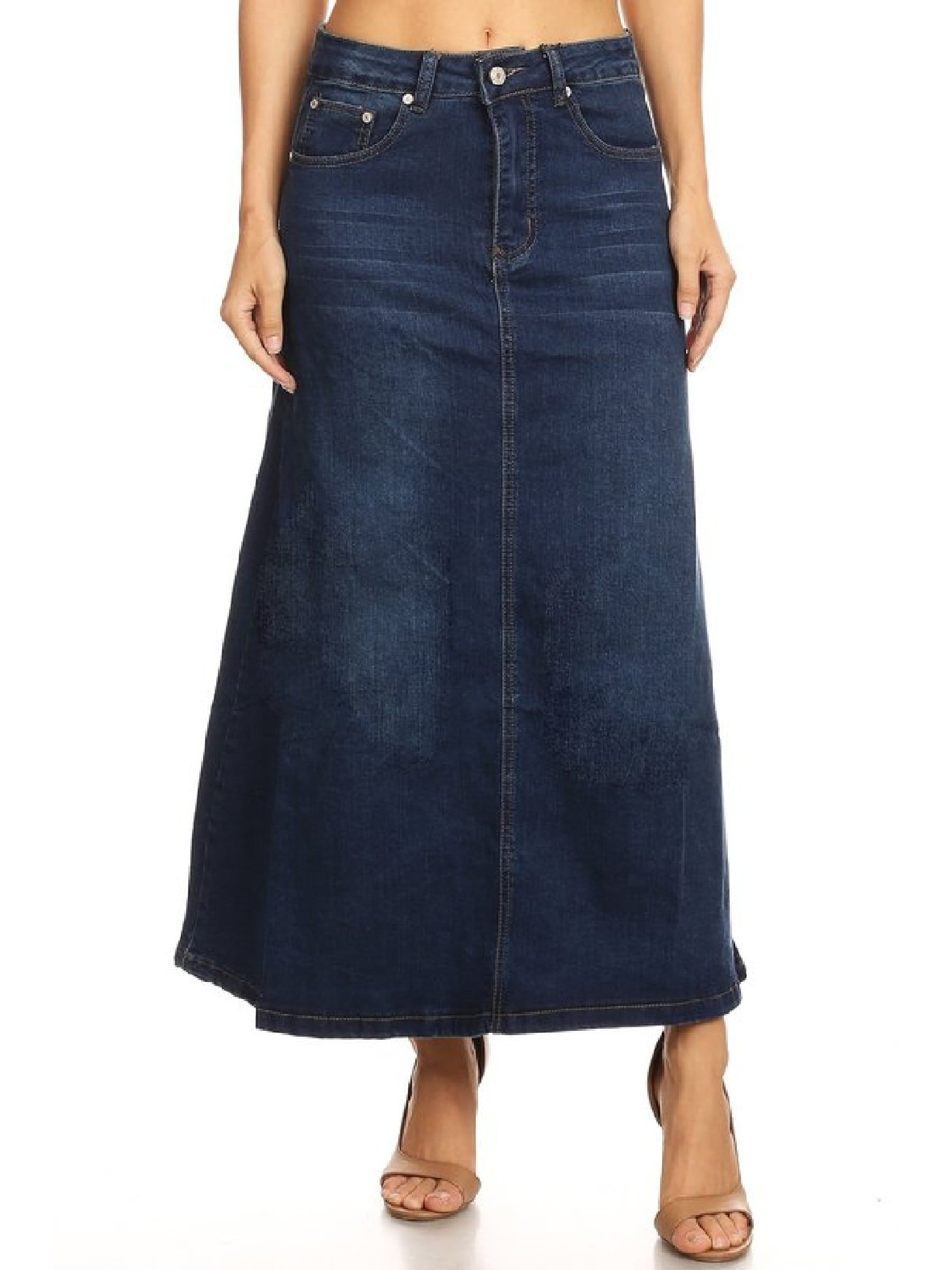 long maxi jean skirt