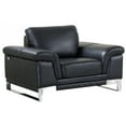 thumbnail image 1 of Chaise en Cuir Noir de 32 Po, 1 of 1