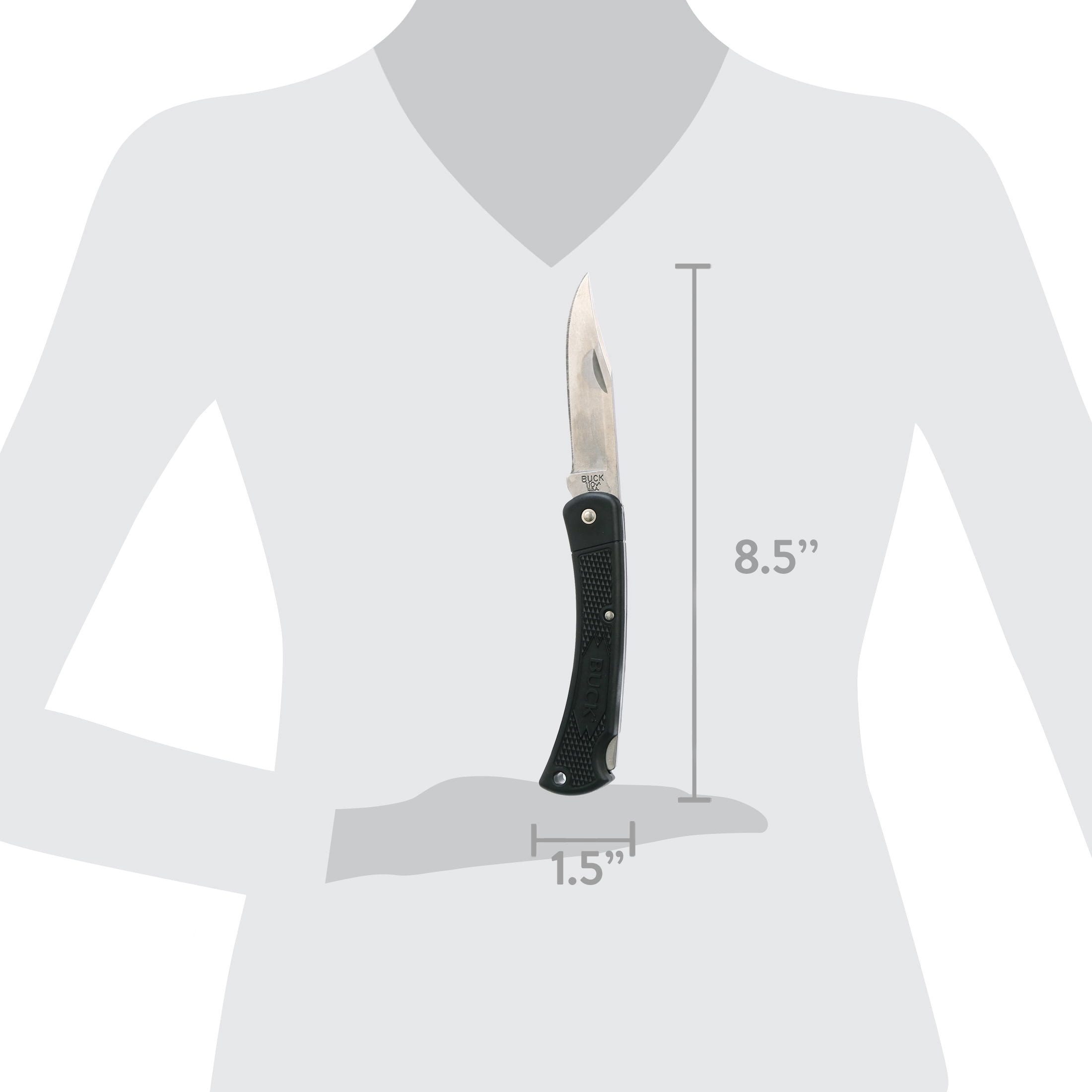 Buck Knives 0110BKSLT1WM Folding Hunter Lite, Lock Back Folding Knife with Nylon Sheath, Box--WALMART EXCLUSIVE