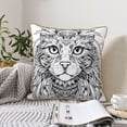 thumbnail image 6 of Susaid Intricate Cat Mandala Print Velvet Throw Pillow Covers Home Art Deco Pillowcase Square Pillow Case Cushion Cover for Bed Sofa Living Room Car Indoor and Outdoor-20"x20", 6 of 8