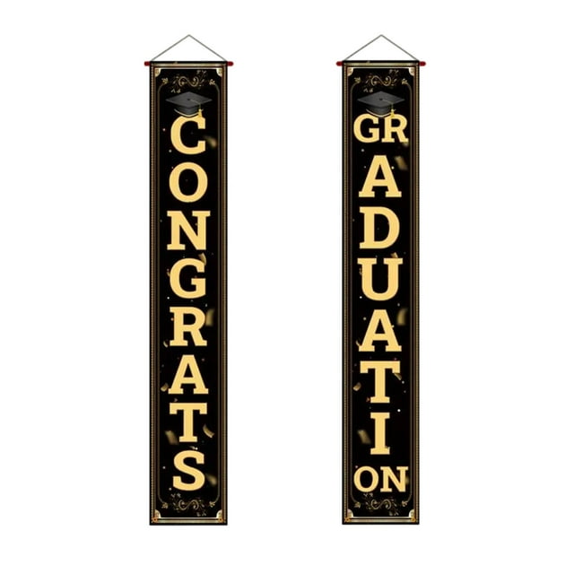 Qiweii 2026 Graduation Party Banner Decorations, Door Porch Welcome Sign, Indoor Outdoor Wall Decor for Graduation Classes