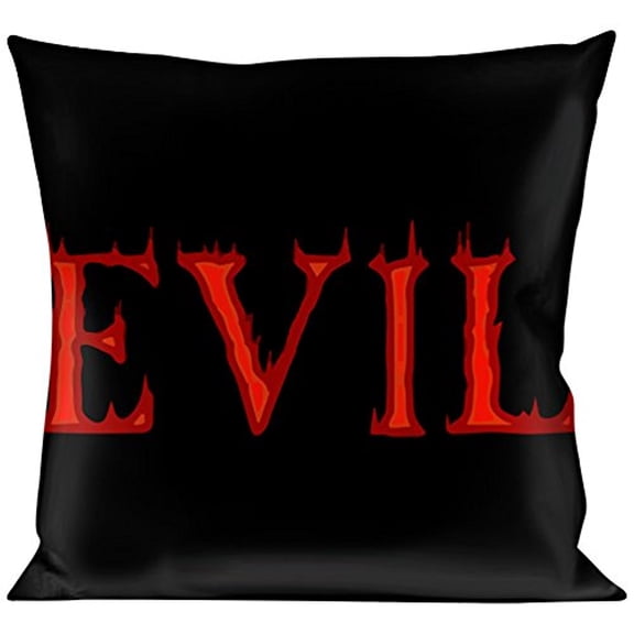Buckle-Down Throw Pillow - Flaming EVIL Black Red