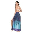 thumbnail image 3 of FORMRS Womens Long Sarong Beach Wrap Semi-Sheer Bikini Skirt Bathing Swimsuit Cover Up, Purple Moonlight Forest, 3 of 7