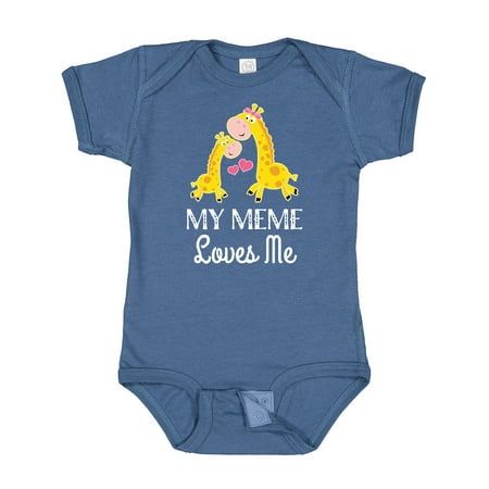 

Inktastic My Meme Grandma Loves Me Giraffe Gift Baby Boy or Baby Girl Bodysuit