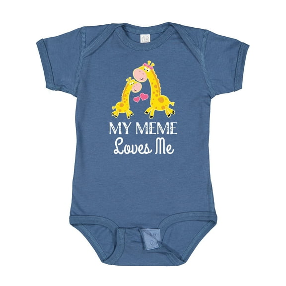 Inktastic My Meme Grandma Loves Me Giraffe Boys or Girls Baby Bodysuit