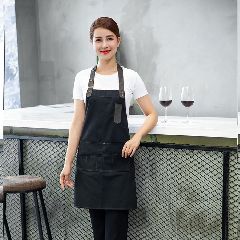 Brand New Grey Apron Mens Womens Work Chef Cook Restaurant Cafe Shop 