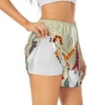 thumbnail image 2 of Bixox Women's Christmas Card With Gnomes pattern 2 in 1 Running Shorts - Lightweight Athletic Workout Gym Yoga Shorts Liner with Pockets - X-Large, 2 of 7