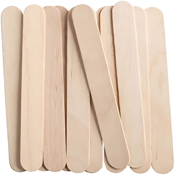 CCOCC [100 Count] Jumbo 6 Inch Wooden Multi-Purpose Popsicle Sticks,Craft,Ice Cream,Wax,Waxing,Tongue Depressor Wood Sticks