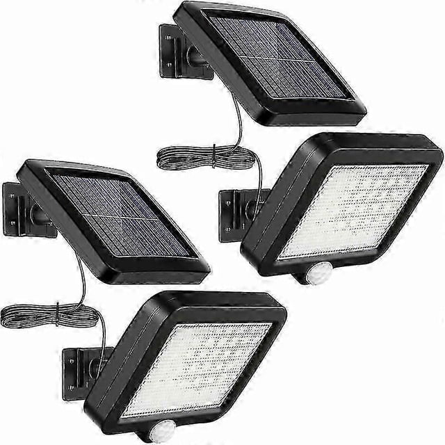 2 Pack 56 Led Solar Lights Outdoor With Motion Sensor, Ip65 Waterproof, 120 Lighting Angle, Solar Powered Wall Light compatible Garden With 16.5m Cabl