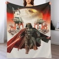 thumbnail image 4 of Darth Vader Throw Blanket Cozy Warm Flannel Blanket for Living Room Bedroom Bed Sofa Camping Travel, All Seasons Fleece Blankets Gifts for Kids Girls Boys Adults 55"x70", 4 of 8