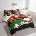 thumbnail image 3 of Feelyou Merry Christmas Child Bedding Comforter Set 7pcs, Kawaii Santa Claus Queen Bedding Sets, Fairy Tale Reversible Queen Sheet Sets, Ultra Soft Home Decor, 3 of 6