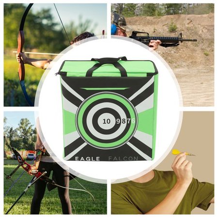 Archery Target Bag 15.75 x 15.75 - Portable 60 lbs Bow Target with Dual-Sided Bullseyes Lightweight 8.8 lbs Field Point Shooting Bag for Compound Bow Recurve Crossbow Practice