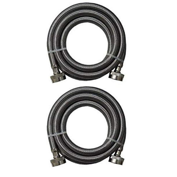 5' Stainless Steel Inlet Fill Hoses With Washers for Washing Machine