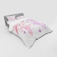 thumbnail image 3 of Butterfly Duvet Cover Set, Valentine Bunnies Kissing in Air with Love Hearts and Butterflies Natural Life, Bedding Set with Shams and Fitted Sheet, 3 Sizes, by Ambesonne, 3 of 3