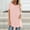 Pink, variant on Women Clothing Women's Plus Size Tops , Round Neck Tops Short Sleeve Shirts Loose Solid Tunic Tops, Sizes S-5XL