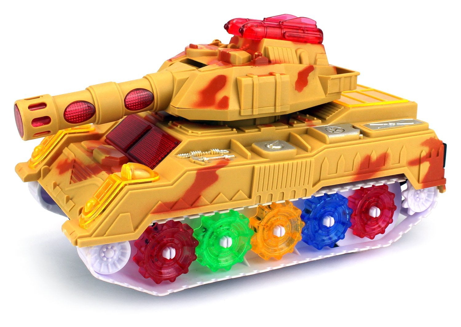 Military Tank Battery Operated Kid's Bump and Go Toy Car w/ Fun