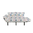 thumbnail image 2 of Crocodile Futon Couch, Composition of Funky Creatures with Streaks Drops and Animal, Daybed with Metal Frame Upholstered Sofa for Living Dorm, Loveseat, Blush and Multicolor, by Ambesonne, 2 of 4