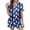 Blue, variant on Halloween Womens Outfits Set Ghost Floral Print Lapel Button Down Short Sleeve Shirt And Shorts 2 Piece Sets Loungewear