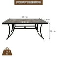 thumbnail image 4 of Boyel Living 66"x36" Outdoor Cast Aluminum Rectangular Dining Table, Patio Table Porcelain Top with Umbrella Hole, Dark Gold, 4 of 7