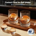thumbnail image 6 of Sphere Ice Machine, 2 pcs/40mins, Clear Ice Ball Maker with Ice Tong & Self-Clean, 36 pcs/Day, Quiet Home/Bar/Party Ice for Whiskey Bourbon Parties, 6 of 6