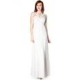 thumbnail image 4 of Evanese Women's Elegant Cross Tie Halter Long Formal Party Dress with Contrast, 4 of 4
