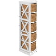 thumbnail image 3 of eHemco Hampton Meadows 5 Tier X-Side Corner Storage Cabinet with 5 Wicker Baskets, White, 3 of 8