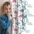 thumbnail image 3 of Dinosaur and Floral White Pattern Insulated Teens Curtains Set Of 2, Bedroom Essentials, Toddler Room Decor 42"x63", 3 of 5