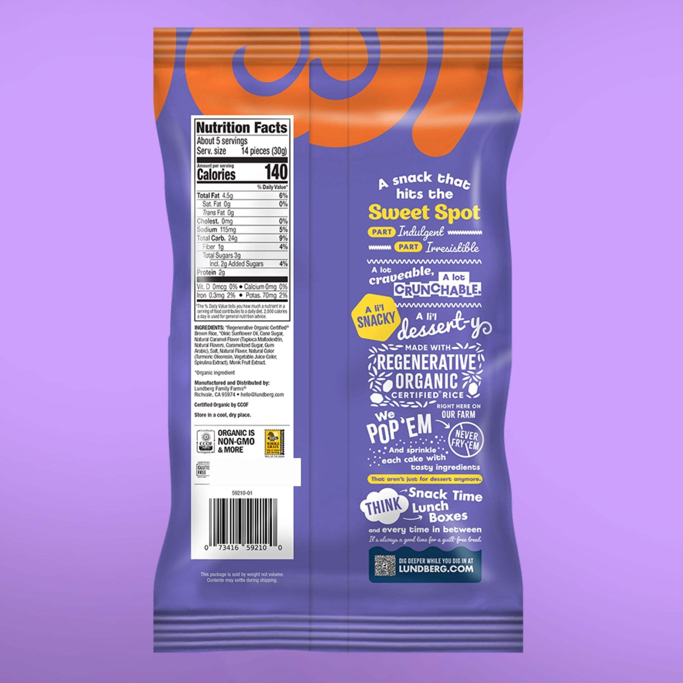 Lundberg Sweet Cakes, Salted Caramel - 6ct, 5oz