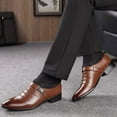 thumbnail image 2 of Men's Casual Dress Shoes Fashion PU Leather Buckle Oxfords Shoes Slip on Loafer Formal Business Comfortable Dress Shoes for Men, 2 of 3