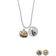 thumbnail image 2 of Delight Jewelry Goldtone 3-D Large Jack O' Lantern with Leaves Silvertone Script Initial Disc - & - Charm Necklace, 20"+3", 2 of 4
