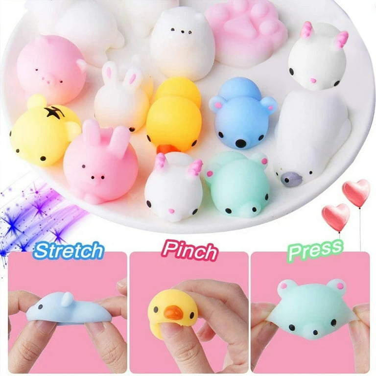 Niyofa 36pcs Squishy Toy with Storage Bucket,Mochi Squishies,Kawaii Squishy  Toys for Party Favors, Animal Squishies Stress Relief Toys for Boys & Girls  Birthday Christmas Gifts 