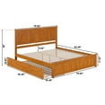 thumbnail image 3 of King Size Wood Platform Bed with FootboardTwin XL Trundle - Solid Wood Bed Frame, 3 of 6