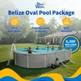 thumbnail image 2 of Belize 12-ft x 24-ft Oval 52-in Deep 6-in Top Rail Metal Wall Swimming Pool Package, 2 of 7
