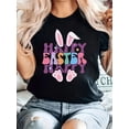 thumbnail image 1 of T-Shirt Imprimé Lapin de Pâques pour Femmes - Col Rond Violet, Manches Courtes Décontractées, Tee-Shirt Graphique pour Printemps & Été, Style Décontracté Fête des Pères, Fête des Mères, Nouvel An, Festival de Printemps, Saint-Valentin, 1 of 6