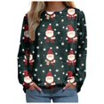 thumbnail image 3 of Futezty Women Christmas Sweatshirts 3D Digital Print Novelty Pullover Tops Funny Santa Xmas Tree Graphic Holiday Outfits, 3 of 7