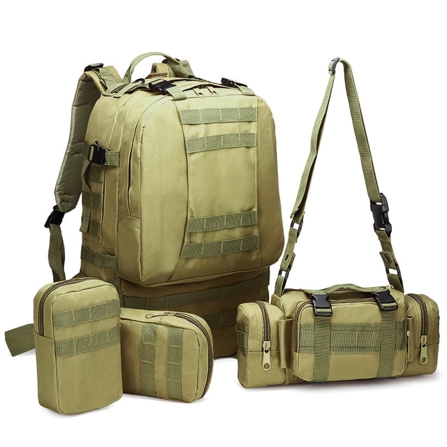 4 In 1 Combination Backpack Outdoor Backpack Hiking Mountaineering Shoulder Bag, Oversized Backpack, Waterproof Outdoor Military Backpack