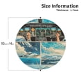 thumbnail image 2 of Honeii Comic Airplane Cockpit Illustration Print Leather Coaster Set of 4, Ideal for Safeguarding Your Furniture from Drinks Spills and Effortless Cleanup-Round Shape, 2 of 6