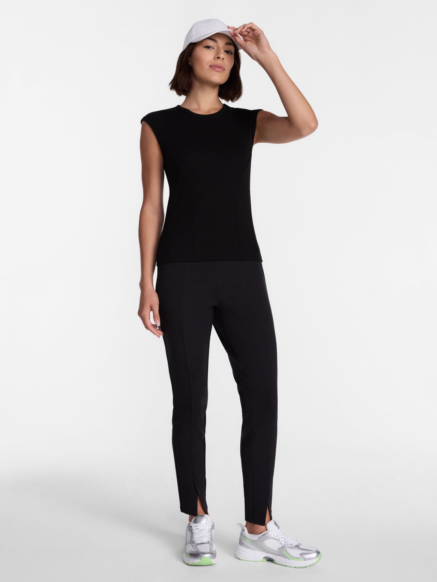 Avia Women's Ribbed Top with Cap Sleeves, Sizes XS-XXL