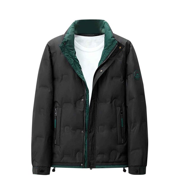 Puntoco Chaqueta De Invierno Gruesa Y Cálida Con Cuello Alto Y Bolsillos De Felpa Holgada Para Hombre