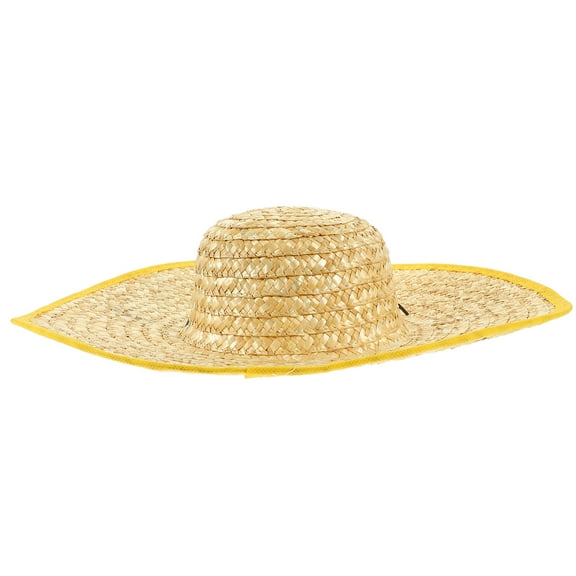 TEHAUX Women's Straw Hat with Brim, Beige Farmer Style Sun Hat for Outdoor, Beach, Garden, 1 Set